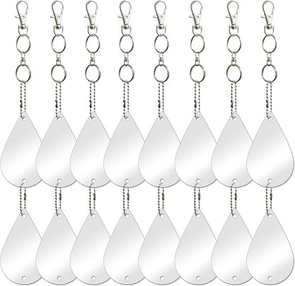 Keep Birds Away Mirror Disc, Hanging Reflectors to Scare Birds Away from Your House and Garden, 16 Drop Shape Discs