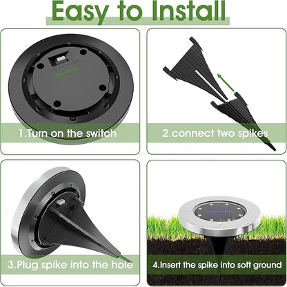 INCX 4.6 inch Solar Lights for Outside, 4 Pack Solar Light Outdoor Waterproof, Garden Lights Landscape Lighting for Lawn Yard Deck Driveway Walkway White