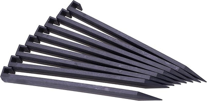 Landscape Edging Spikes, 12 Pcs 10 Inch Garden Stakes Anchoring Spikes for Paver Edging, Weed Barriers, Turf, Tent, Weed Barrier, Timber, Carpentry, Tent etc. (12, Black)