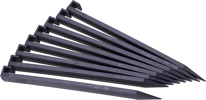 Landscape Edging Spikes, 30 Pcs 10 Inch Garden Spikes Anchoring Spikes for Paver Edging, Weed Barriers, Turf, Tent, Weed Barrier, Timber, Carpentry, Tent etc. (30, Black)
