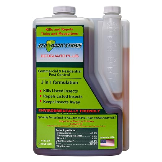 Concentrated Mosquito & Tick Yard Spray, Plant-Based, 64oz | Kills & Repels Harmful Bugs - Safe for Kids Pets Plants