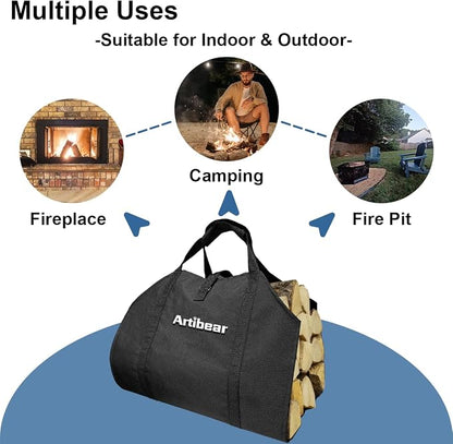 Rolling Small Firewood Rack Holder with Firewood Log Carrier