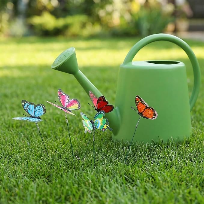 30PCS Butterfly Decor Outdoor Butterfly Garden Stakes for Garden Decor | 3D Waterproof Colorful Artificial Butterflies Picks for Crafts Flower Arrangements Outdoor Indoor Spring