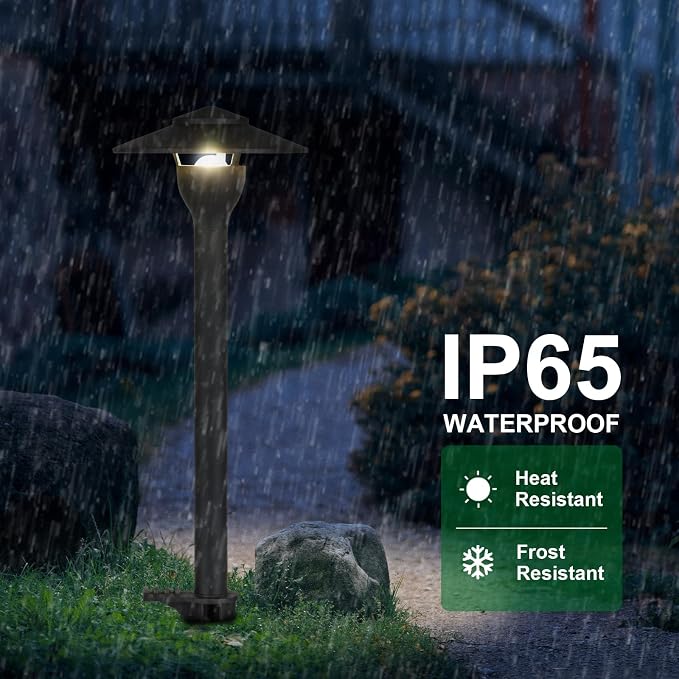 Low Voltage Pathway Lights LED Landscape Lights, 4.5W 12V AC/DC, 3000K Warm White, Cast-Aluminum, IP65 Waterproof, ETL Listed, for Yard, Walkway, Garden, 8 Pack