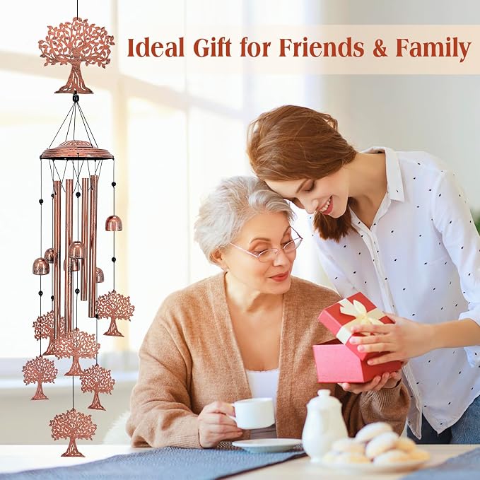 Tree of Life Wind Chimes for Outside,Tree of Life Gifts for Women/Men/Sympathy Gift/Memorial Gifts/Birthday Festival Metal windchimes Outdoors/Indoors,Patio,Garden Decor,Home,Yard