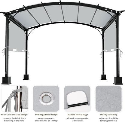 85"x 208" Universal Pergola Shade Cover, Garden Shade Replacement for 17x7.4 Ft Outdoor Pergola Structure, Patio Gazebo Canopy, Porch, Balcony Waterproof Top (Cover Only, Light Gray)