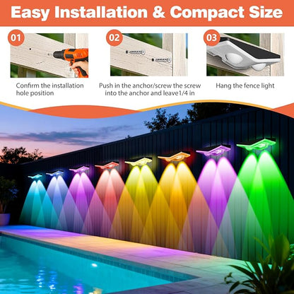 Outdoor Fence Lights Plug in, 100FT LED Fence Lights, App & Remote Control, 100 Scene Modes, IP67 Waterproof Outdoor Lights for Backyard, Patio, Deck - Brighter Than Solar Lights