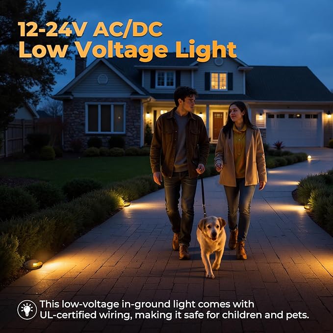 Gardencoin Brass Well Lights Outdoor 12V LED Low Voltage Landscape In Ground Light Waterproof Up Lighting Fixture, Bronze Accent Lighting Fixture Without MR16 Bulb, 12 Pack