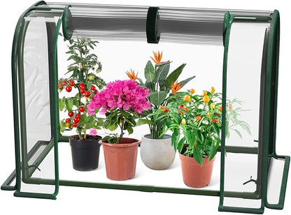 Mini Greenhouse Indoor Outdoor, 23.6*16.2*12.2 Inch Portable Tabletop Plant Greenhouse for Plant Growth and Seedling Propagation, Small Greenhouses for Garden Balcony Windowsill Home Use