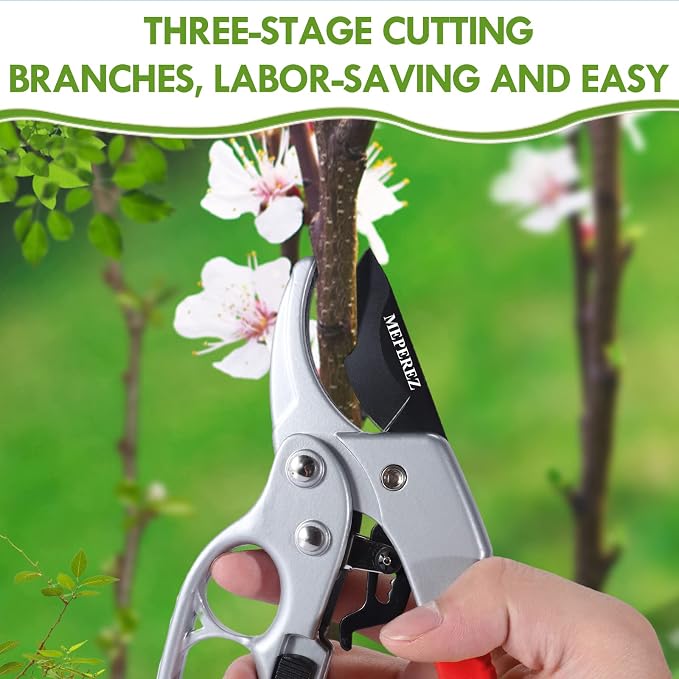 Premium pruning shears for gardening, Work 3 times easier, Pruners heady duty, Sharp garden clippers cuting florist flower, hedge, herb, rose, Indoor live plants, Arthritis weak hand snips
