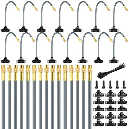 360° Adjustable 1/4" Drip Irrigation System Kits,Bendable Watering Misting Irrigation System, Garden Watering Atomizing System with 15 Nozzles for Garden Irrigation System (No Include 1/4" Tubing)