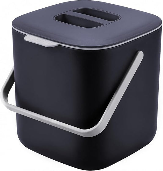 Compost Bin Kitchen, Sealed Countertop Compost Bin，No Filter Required, 0.7Gal Indoor Compost Bin, Compost Bucket with Lid and Handle (Gray)