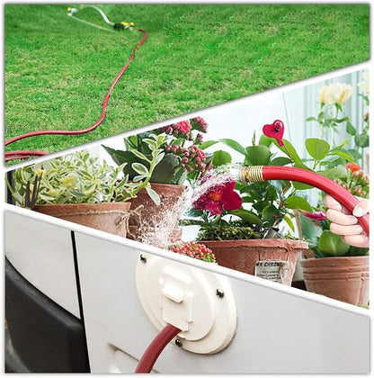 Solution4Patio Long Red Garden Hose 5/8 in. x 100 ft. -Kink Free, No Leaking, Male/Female Fittings -Heavy Duty Durable Flexible Lightweight Water Pipe -Brass Aluminum Ends for Household & Yard Use