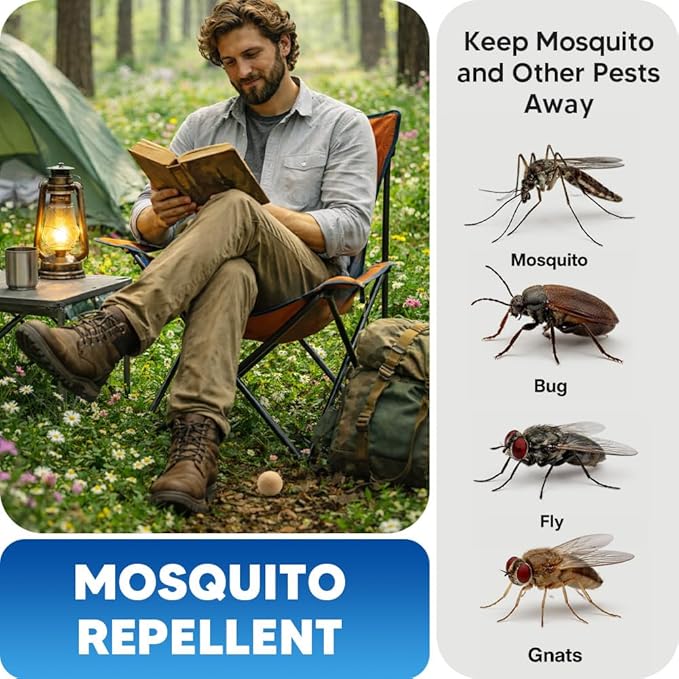 Mosquito Repellent Outdoor Patio, Mosquito Repellent Balls, Mosquitoes Deterrent for Yard, Keep Mosquito Away for Garage/Porch/Camping, Mosquito Control Indoor, Covers up to 120 sq ft-8P