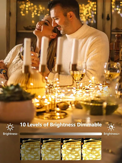 6 Pack Fairy Lights Battery Operated with Remote 33FT 100 LED Warm White | Remote Control, 8 Modes, Timer, Adjustable brightness, Waterproof Lights for Indoor Outdoor Classroom Christmas Decor