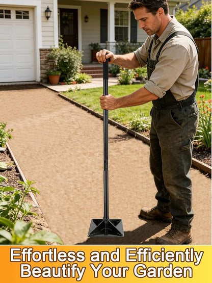 Upgraded Heavy-Duty Steel Tamper, 10"x10" Effortless Ergonomic Soil Tamper Tool with 48" Durable Handle, Garden Landscaping Hand Tools for Ground & Gravel Leveling Dirt Compactor