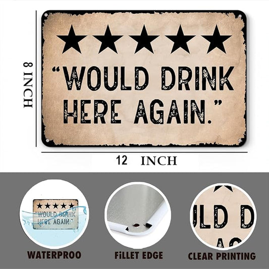 mmiishe Vintage Metal Signs Funny Man Cave Decor for Home Bar Basement Cafe Kitchen Garage Rustic Metal Wall Decor Gifts for Women Men Funny Sign 8x12 Inch Art Birthday Anniversary Decoration