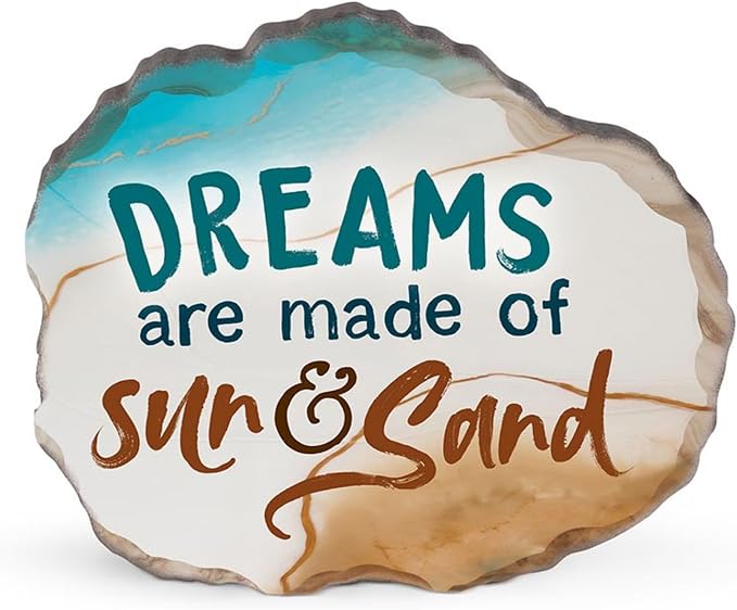 P. Graham Dunn Wood Tabletop Shape Décor - 7" x 6" - Dreams Are Made Of Sun Sand