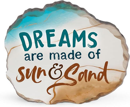 P. Graham Dunn Wood Tabletop Shape Décor - 7" x 6" - Dreams Are Made Of Sun Sand