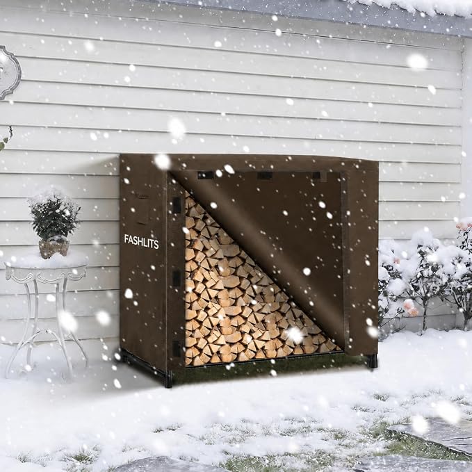 4ft Firewood Rack Cover, Waterproof Heavy Duty 600D Oxford | Storage Wood Rack Cover for Patio, Yard, Indoor and Outdoor Use(Cover Only, Rack Not Included)