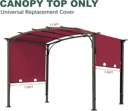 85''x 208'' Universal Doubleton Steel Pergola Replacement Cover for Pergola L-PG080PST, (Burgundy)