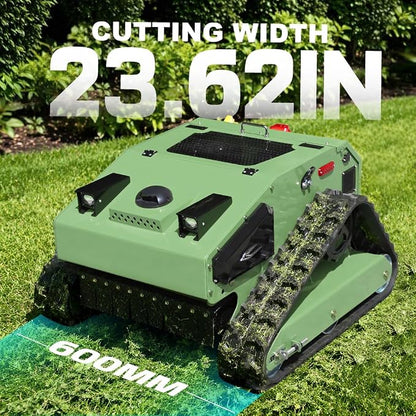 Infront Remote Control Lawn Mower with Enclosed Cabin, 55° Slope Climbing | 55° slope climbing capability,Brushless motor,Downward heat dissipation,Enclosed design,Industrial‑grade remote control