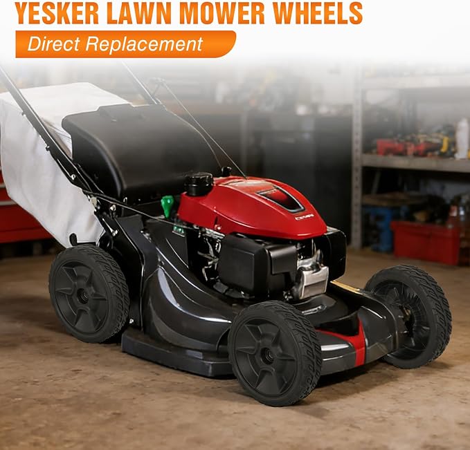 Yesker Lawn Mower Wheels Replacement 8 Inch, 2 Rear 42710-VR8-N00ZA and 2 Front 44710-VR8-N00ZA, Honda Lawnmower Wheels Compatible with HRN216 Series for Self-Propelled Walk-Behind, 4-Pack