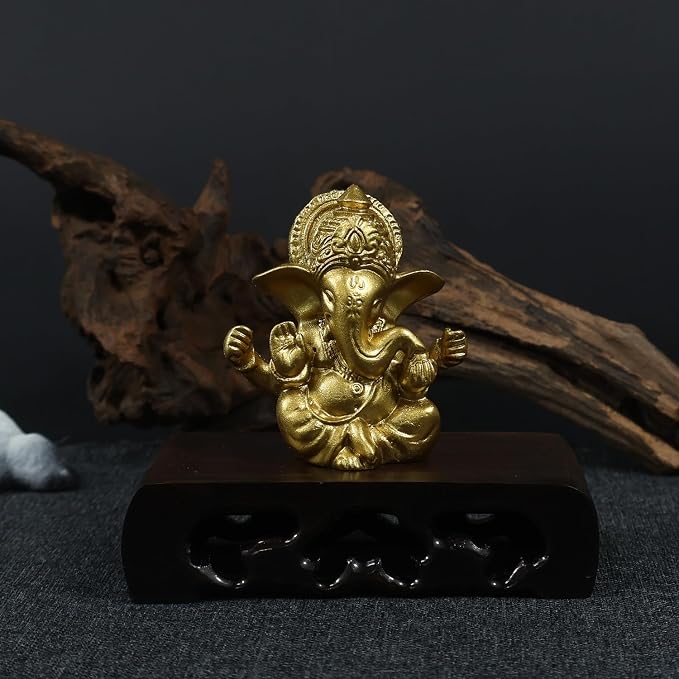 Lord Ganesha Buddha Statue - Elephant God Sculptures Ganesh Figurines | Man-Made Stone Home Garden Buddha Decoration Statues