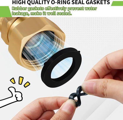 Boltigen Garden Hose Swivel Connector, 3/4GHT Garden Hose Swivel Fitting, 360 Degree Male to Female Hose Adapter for Outdoor