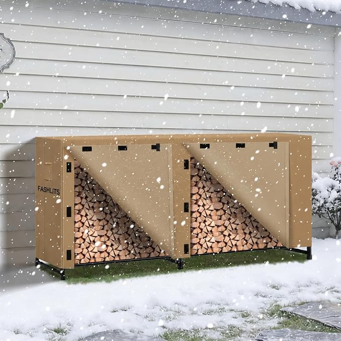 8ft Waterproof Firewood Rack Cover, Heavy Duty 600D Oxford Outdoor Storage Wood Rack Cover For Outdoor, Indoor, Patio(Cover Only, Rack Not Included)