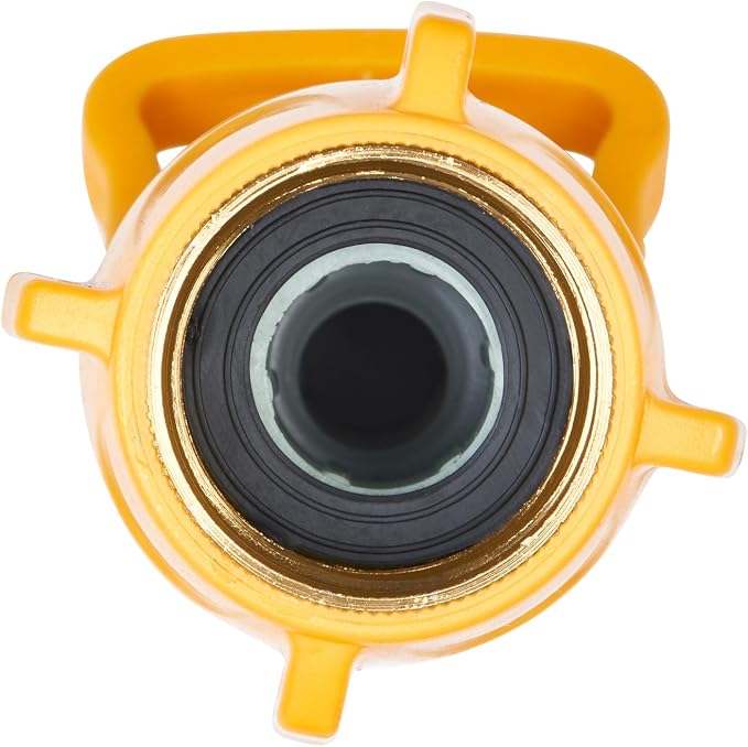 Melnor 65171AMZ Lever Flow Through Valve Connector Bundle, 1 Count (Pack of 1), Yellow, Black, Grey