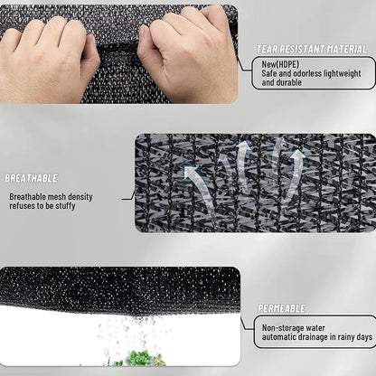 LOVE STORY 20x20FT 70% Black Shade Cloth Sun Shade Net with Grommets Sunblock Net Mesh Tarp for Garden,Plants Cover,Greenhouse and Patio