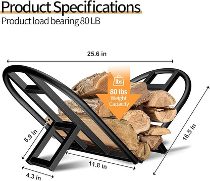 Lilybud--lily Firewood Rack Outdoor Indoor, Foldable Wood Rack Metal Firewood Holder Indoor Small Log Wood Storage Fireplace Log Holder for Firepit Stoves