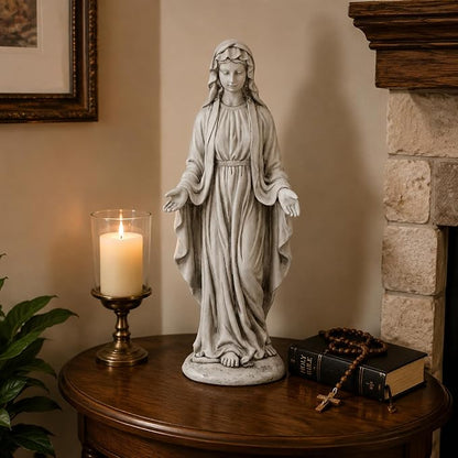 Virgin Mary Statue Outdoor, Large 30 Inch Religious Garden Statue, Blessed Mother Mary Statues Catholic, Durable Weather MGO Stone Sculptures Decor, Lawn Art for Home,Yard,Patio,Forch
