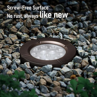 LEONLITE 6-Pack Dia. 4 Inch 5CCT Well Lights Flat Top Oil Rubbed Bronze | 1800K/2700K/3500K/4000K/5000K, 12-24V AC/DC, CRI90, Landscape LED In Ground Outdoor, Low Voltage Garden Landscaping, Aluminum