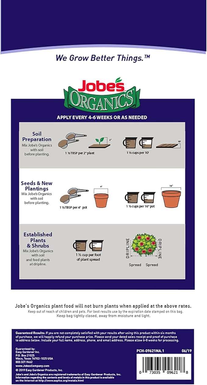 Jobe’s Organics Granular Fertilizer, Organic Fertilizer for Geraniums, Hibiscus, Daisies, and Other Perennial and Annual Plants, 4 lbs Bag