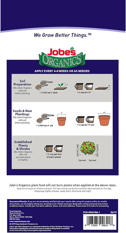 Jobe’s Organics Granular Fertilizer, Organic Fertilizer for Geraniums, Hibiscus, Daisies, and Other Perennial and Annual Plants, 4 lbs Bag