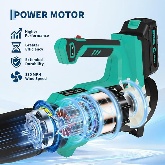 GarveeTech Cordless Leaf Blower - 550CFM & 150MPH, Electric Leaf Blower 2 * 2.0Ah Battery, 20V Blowers Cordless, Lightweight Battery Blowers for Lawn, Patio, Yard, Garden, Outdoor