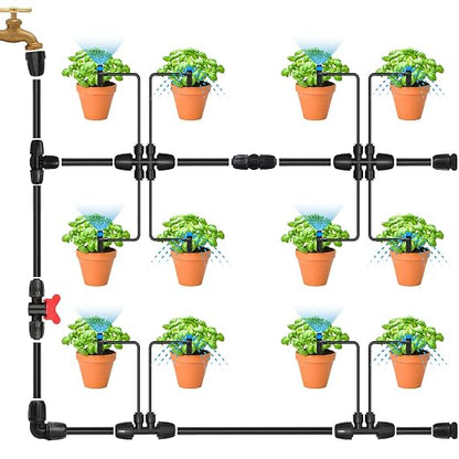 Bonviee 6 Packs 5/16” Drip Irrigation Shut Off Valve, in-Line Barbed Locking Valve for 5/16 Inch Tubing, Water Flow Control for Garden, Greenhouse, Raised Bed Systems