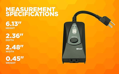 Woods 50013WD Outdoor 24-Hour Digital Photocell Timer with Light Sensor, Plug-In , Black
