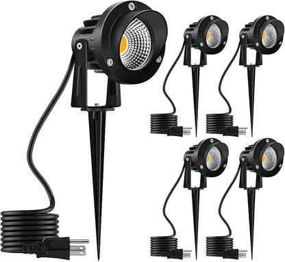 Romwish LED Landscape Spotlight 10W, Outdoor Landscape Lighting 120V Plug-in, 1100LM Waterproof LED Landscape Lights, Landscape Spot Lights for Yard, Garden, Tree, Driveway, 3000K Warm White-4 Pack