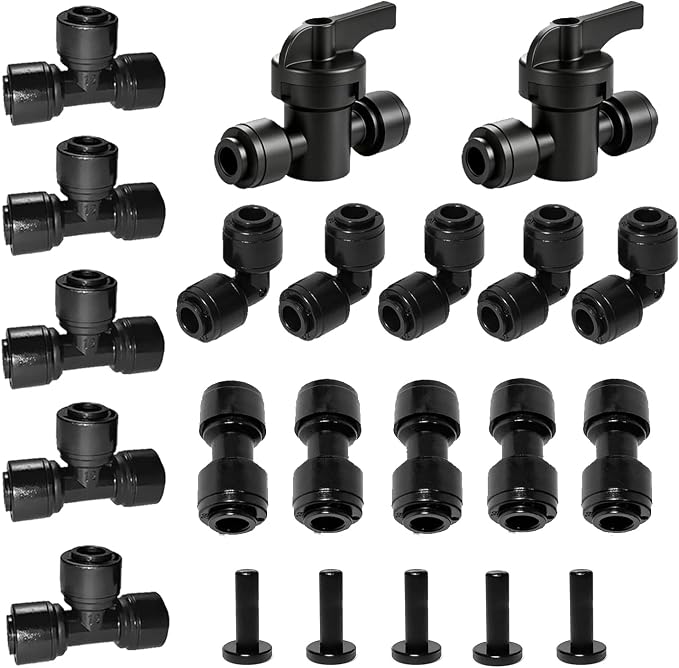15 Pack 1/4" Quick Connect Drip Tee Connectors,Leak Free Fittings | Fits 1/4 Inch (6.35mm) Irrigation Tubing,Durable Black Plastic,Easy Push-to-Install for Garden Sprinkler
