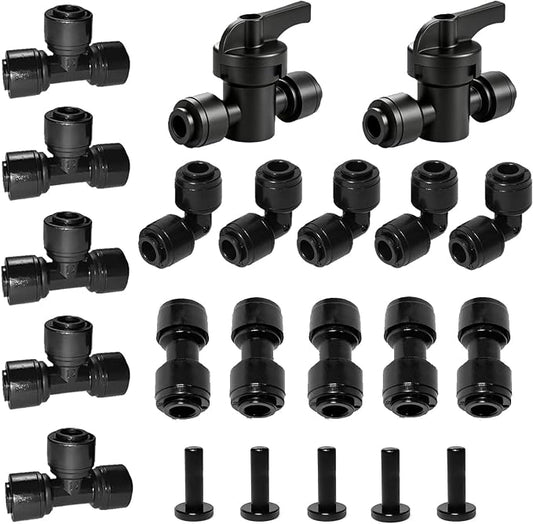 15 Pack 1/4" Quick Connect Drip Tee Connectors,Leak Free Fittings | Fits 1/4 Inch (6.35mm) Irrigation Tubing,Durable Black Plastic,Easy Push-to-Install for Garden Sprinkler
