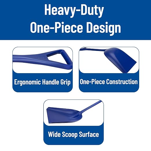 SPARTA Polypropylene Sanitary Shovel, One-Piece Food Handling Scoop, Commercial Kitchen and Bulk Ingredient Transfer Tool, 13.75" x 16.5" Scoop, Blue (Pack of 3)