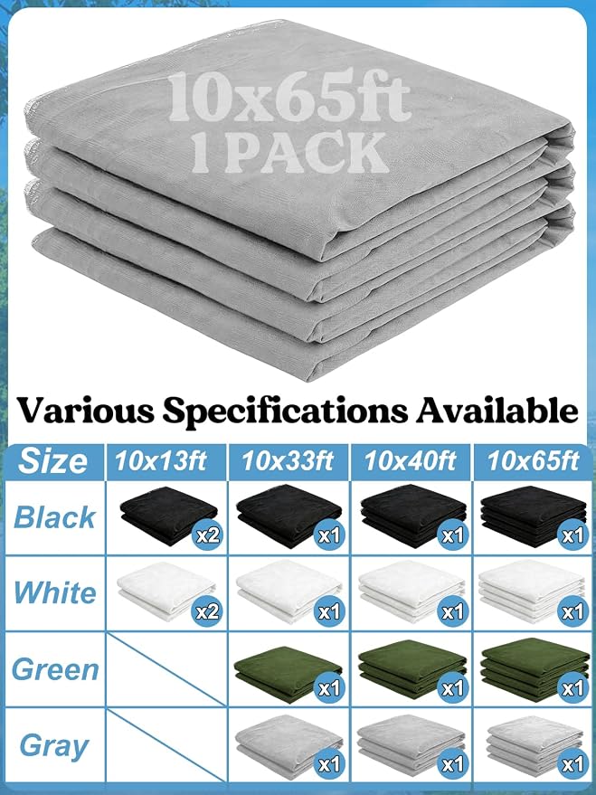 ANPHSIN 65x10ft Ultra fine Mosquito Net for Patio - Mesh Netting Screen for Outdoor Garden Porch Balcony, Protects Skin & Plants from Bugs, Birds, Gray