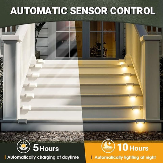 SOLPEX Solar Fence Lights Outdoor 20 Pack, Solar Step Lights Waterproof Led Solares Light for Outdoor Stairs, Deck, Fence, Yard, Patio, and Balcony(Warm White)