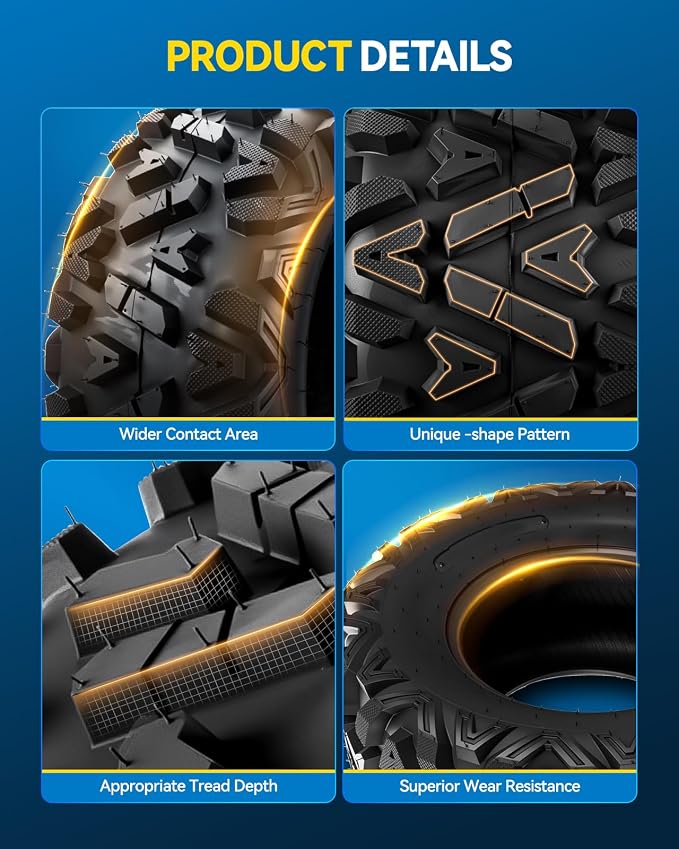 PHILTOP 26x9-12 ATV UTV Tires, 6-Ply Super Mud All-Terrain Off-Road Tires,Set of 1
