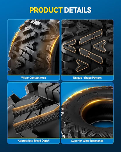 PHILTOP 26x9-12 ATV UTV Tires, 6-Ply Super Mud All-Terrain Off-Road Tires,Set of 1