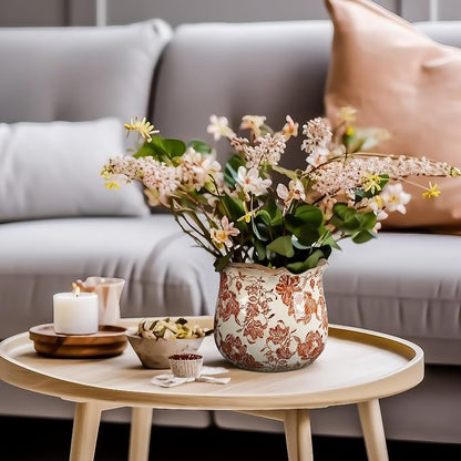 Newtay 6 Inch Ceramic Plants Pots Vintage Ceramic Flower Planters Crackle Glaze Finish Flower Pots Decorative Floral Vintage Planters for Living Room Garden Home Decor Gifts(Fresh)