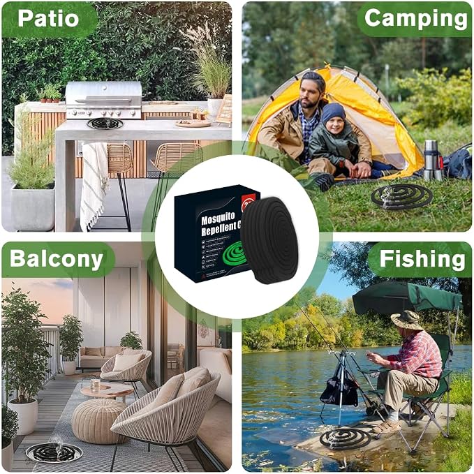 24 Extra Strength Mosquito Repellent Coils with 1 Metal Holder & 6 Stands, Citronella Incense Mosquito Coils Outdoor Patio Yard Camping Use, Long Lasting 6-8 Hrs Plant-Based Mosquito Coil Incense